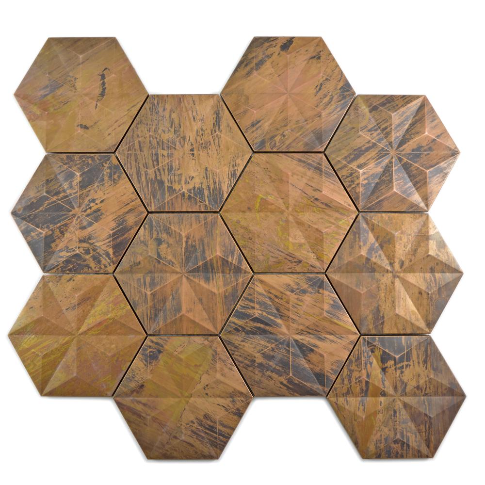 Mozaika miedziana hexagon duży