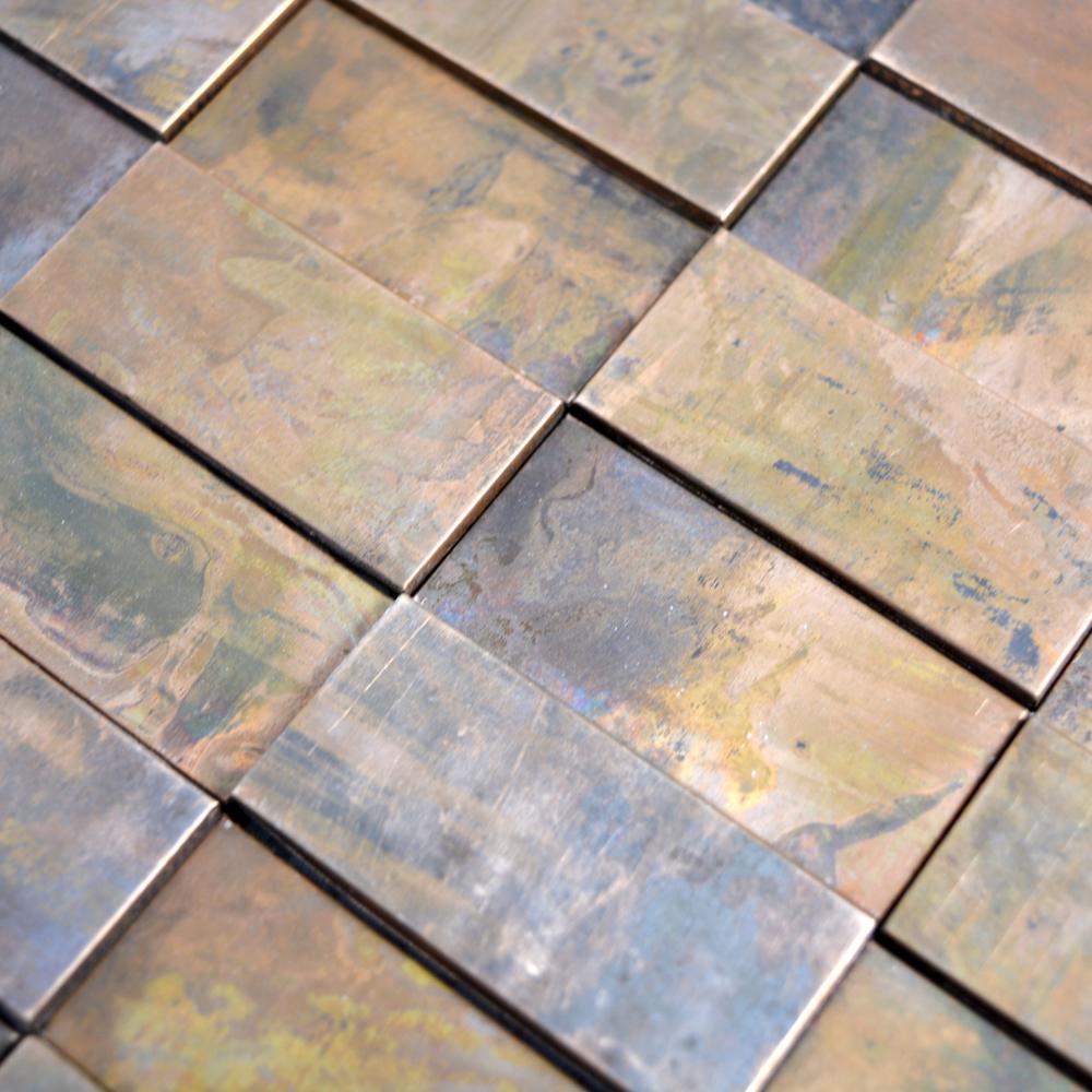 Aranżacja Mozaika miedziana geometryczne prostokąty