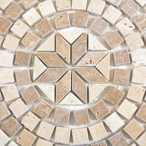 Mozaika kamienna - trawertyn kolor brązowy beżowy mat T 317