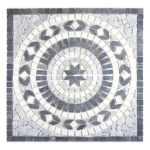 Załaduj obraz do przeglądarki galerii, Mozaika kamienna - trawertyn kolor mix czarny biały szary mat T 323
