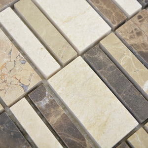 Mozaika kamienna - marmur kolor brązowy beżowy połysk T 227