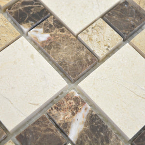 Mozaika kamienna - marmur kolor brązowy beżowy połysk T 229