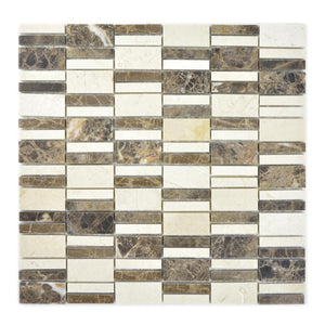 Mozaika kamienna - marmur kolor brązowy beżowy połysk T 226