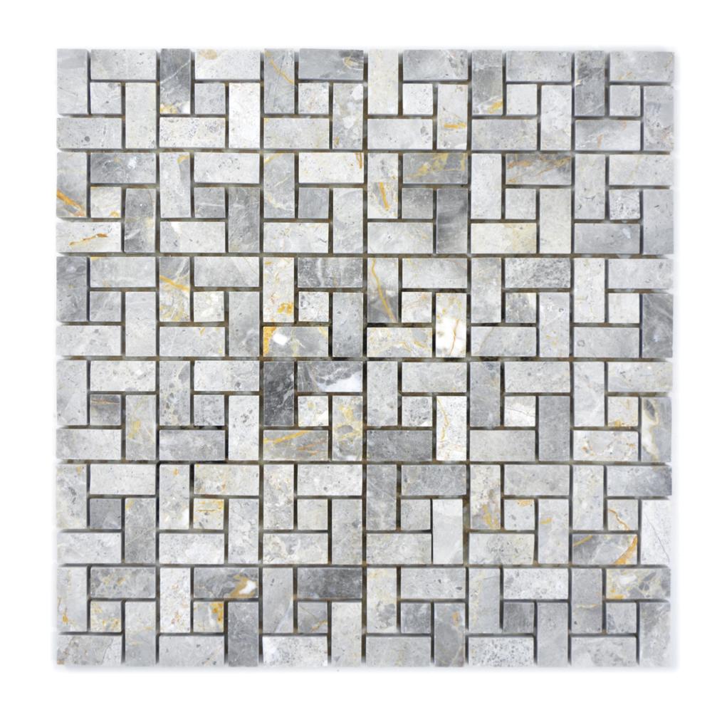 Mozaika kamienna - marmur kolor jasny szary połysk T 281