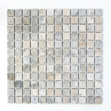 Załaduj obraz do przeglądarki galerii, Mozaika kamienna - traweryn kolor mix biały szary mat T 362
