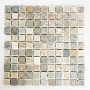 Mozaika kamienna - kwarcyt kolor mix beżowy szary mat T 216